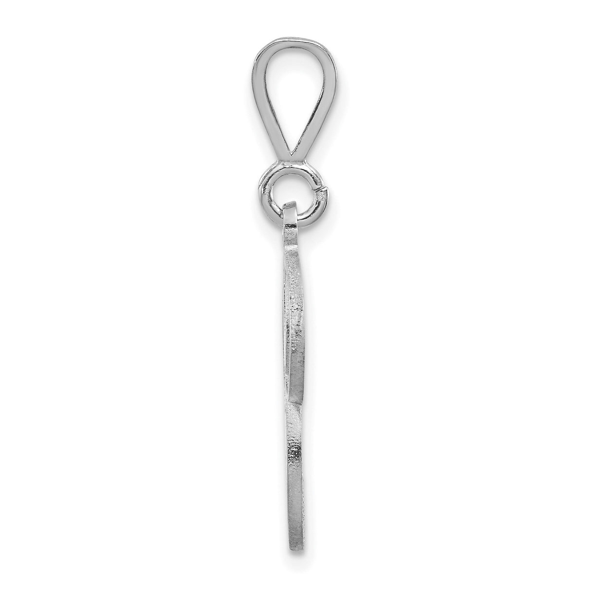 10k White Gold Initial P Pendant, Script Letter Charm with Filigree Design for Women