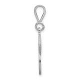 14k White Gold Letter P Pendant with Vintage Filigree Scrollwork Design for Women