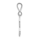 14k White Gold Initial R Pendant with Filigree Detailing, Cursive Letter Charm for Women