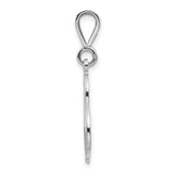 10k White Gold Pendant, Script Letter S with Filigree Detailing for Women or Unisex Wear
