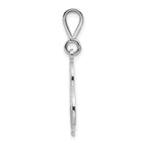 14k White Gold Pendant, Cursive Letter S Initial Charm with Filigree Scrollwork