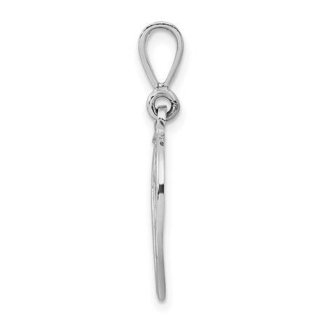 10k White Gold Heart Pendant with Openwork Filigree Swirl Design for Women