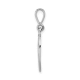 14k White Gold Heart Pendant with Angel Wing Swirl Design, Christian Spiritual Jewelry for Women