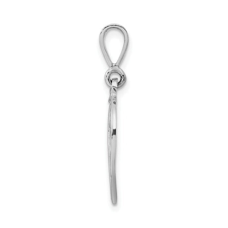 14k White Gold Heart Pendant with Angel Wing Swirl Design, Christian Spiritual Jewelry for Women