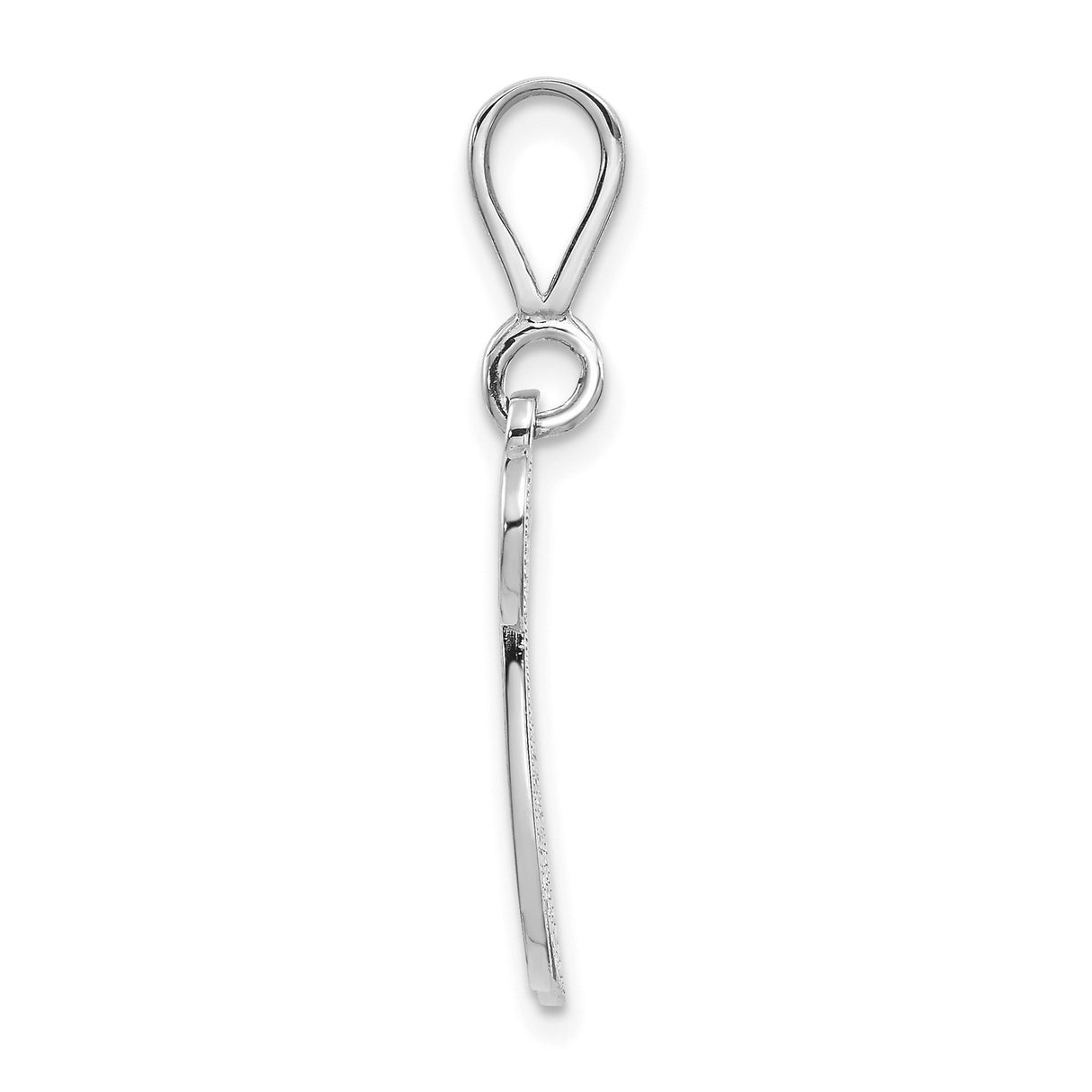 14k White Gold Initial W Pendant, Filigree Script Letter Charm, Dainty Monogram Jewelry