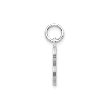 14k White Gold Initial B Pendant with Diamond Cut Accents, Bold Block Letter Design