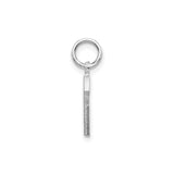 14k White Gold G Initial Pendant Charm with Textured Finish and Diamond Cut Detail
