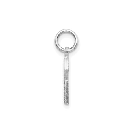 14k White Gold G Initial Pendant Charm with Textured Finish and Diamond Cut Detail