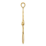14k Yellow Gold Drop Pendant with Filigree Scrollwork and Infinity Arabesque Design for Women