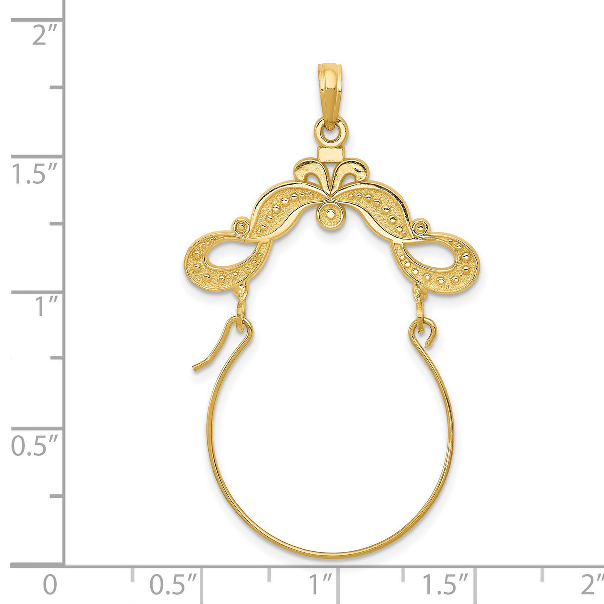 14k Yellow Gold Drop Pendant with Filigree Scrollwork and Infinity Arabesque Design for Women