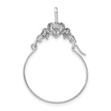 14k White Gold Claddagh Hoop Earrings with Heart Crown Hands Symbol, Celtic Irish Design