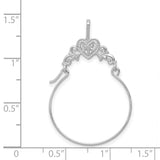 14k White Gold Claddagh Hoop Earrings with Heart Crown Hands Symbol, Celtic Irish Design