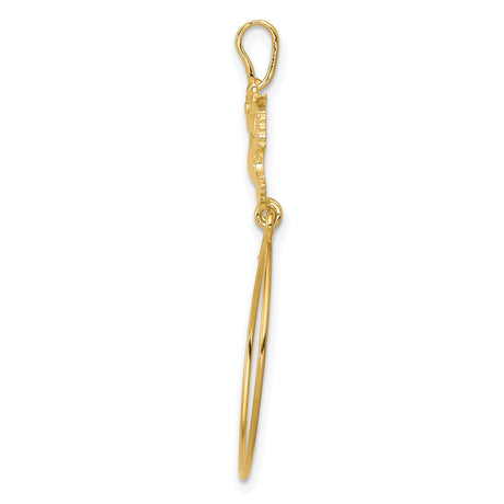 14k Yellow Gold Hummingbird Flower Pendant, Twin Birds and Floral Charm, Nature-Inspired Jewelry