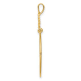 14k Yellow Gold Heart Hoop Pendant with Open Hearts Design for Women