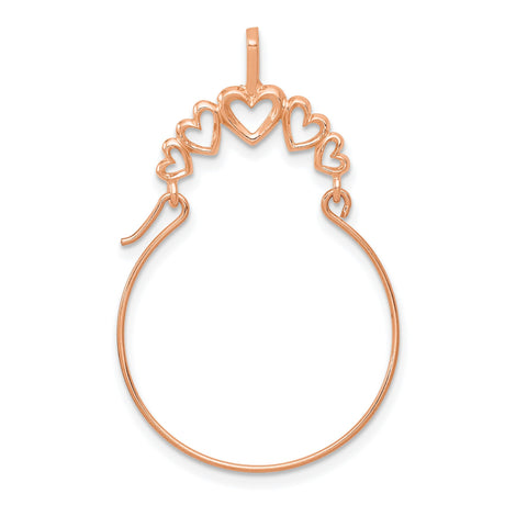 14k Rose Gold Hoop Earrings with Open Heart Design, Romantic Lightweight Jewelry for Women