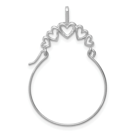 14k White Gold Hoop Earrings with Open Heart Design, Romantic Minimal Style Jewelry