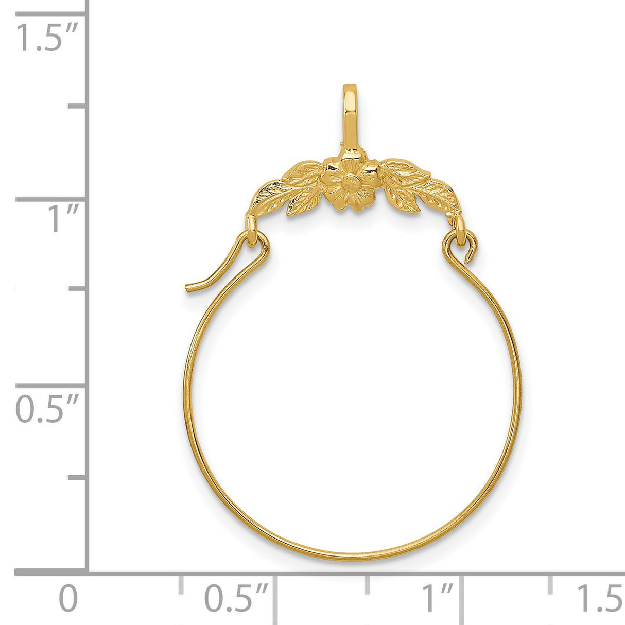 14k Yellow Gold Hoop Earrings with Floral Leaf Motif, Nature-Inspired Design for Women