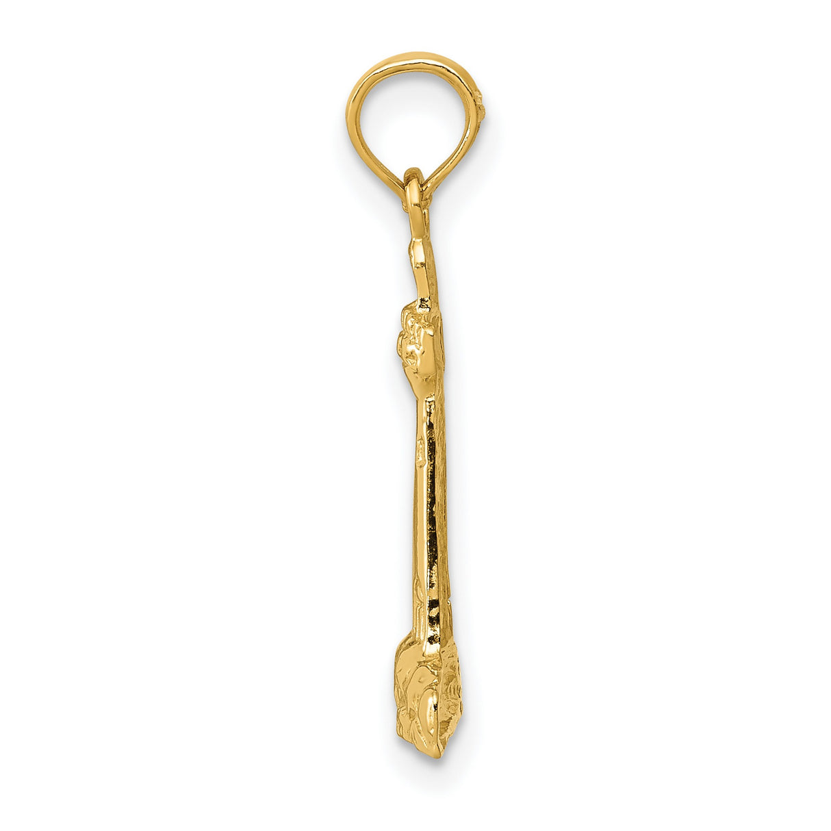 14k Yellow Gold Lighthouse Pendant with Rocky Base and Windows, Nautical Charm