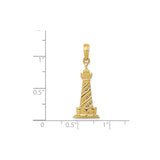 14k Yellow Gold Lighthouse Pendant, Nautical Coastal Charm, Symbol of Guidance and Hope