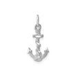 14k White Gold Anchor Pendant with Rope Detail, Nautical Spiritual Charm for Men or Women