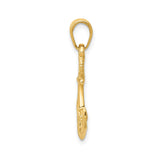 14k Yellow Gold Anchor Pendant with Rope Detail, Nautical Maritime Christian Charm