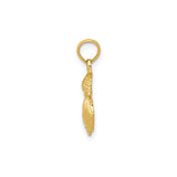 14k Yellow Gold Pendant with Sand Dollar, Starfish, and Seashell Cluster, Nautical Ocean Life Charm