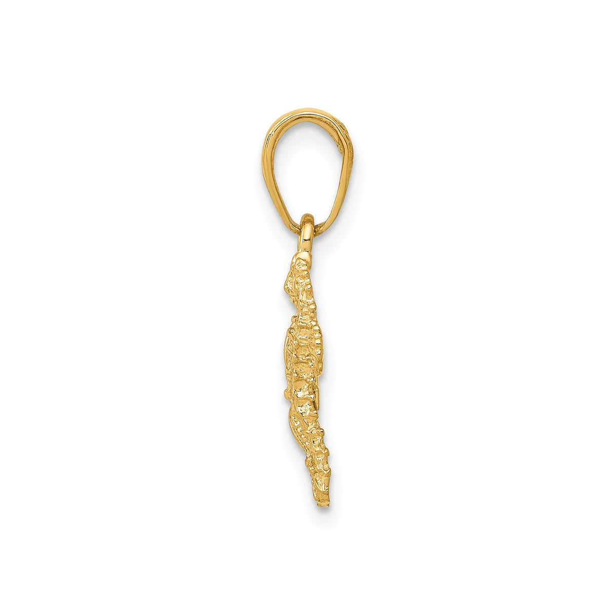 14k Yellow Gold Pendant with Seahorse and Starfish, Ocean and Nautical Theme