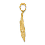 14k Yellow Gold Sand Dollar Pendant with Star Pattern, Nautical Beach Charm for Women