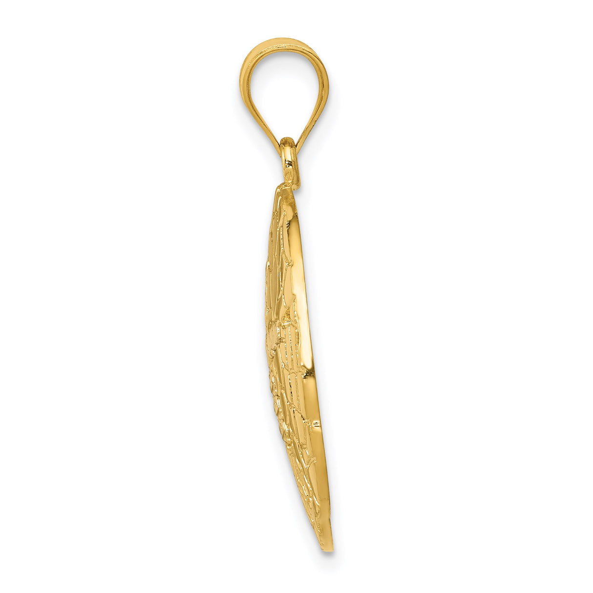 14k Multi-Tone Gold Sand Dollar Pendant with Textured Starfish Design, Coastal Beach Theme