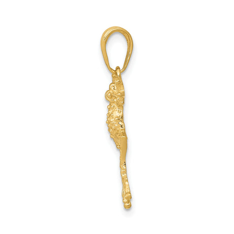 14k Yellow Gold Tree Frog Pendant, Nature Inspired Animal Totem Jewelry for Women or Unisex