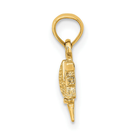 14k Yellow Gold Golf Pendant with Textured Ball and Tee Design, Unisex Sports Charm