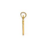 14k Yellow Gold Golf Gal Pendant with Golf Club Design, Sports Charm for Women Golfers
