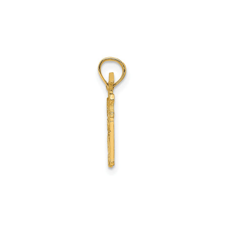 14k Yellow Gold Golf Gal Pendant with Golf Club Design, Sports Charm for Women Golfers