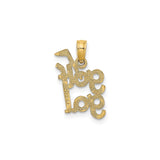 14k Yellow Gold Golf Gal Pendant with Golf Club Design, Sports Charm for Women Golfers