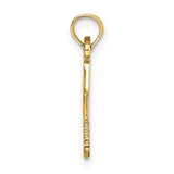 14k Yellow Gold Tennis Racket Pendant, Unisex Sports Charm for Men and Women