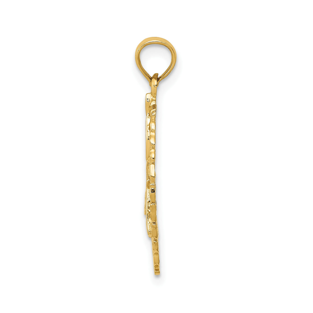14k Yellow Gold Gymnastics Pendant with Handstand Laurel Wreath Charm