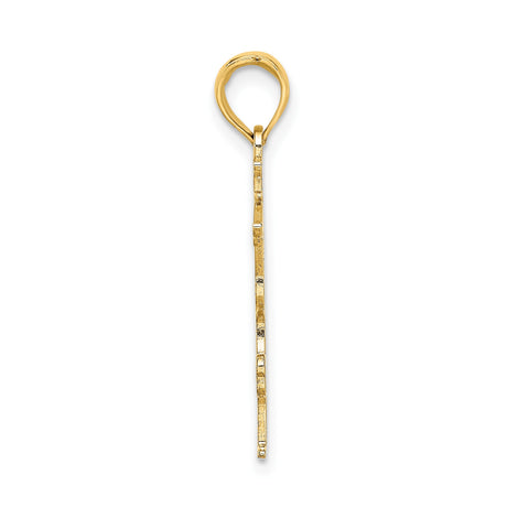 14k Yellow Gold Handstand Gymnast Pendant with Female Athlete Silhouette Design