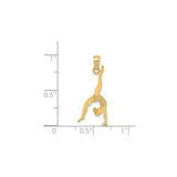 14k Yellow Gold Gymnast Pendant with Handstand Pose, Artistic Sports Charm for Women