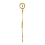 14k Yellow Gold Pendant with Female Gymnast on Balance Beam in Handstand Pose