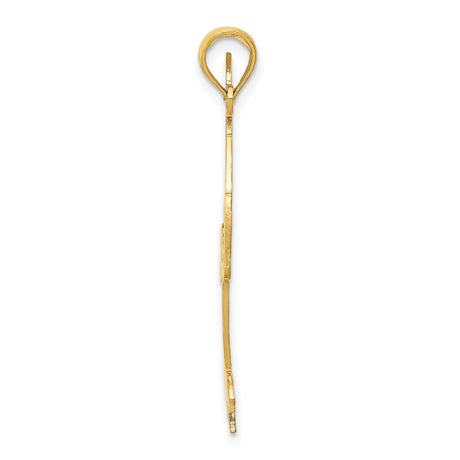 14k Yellow Gold Pendant with Female Gymnast on Balance Beam in Handstand Pose
