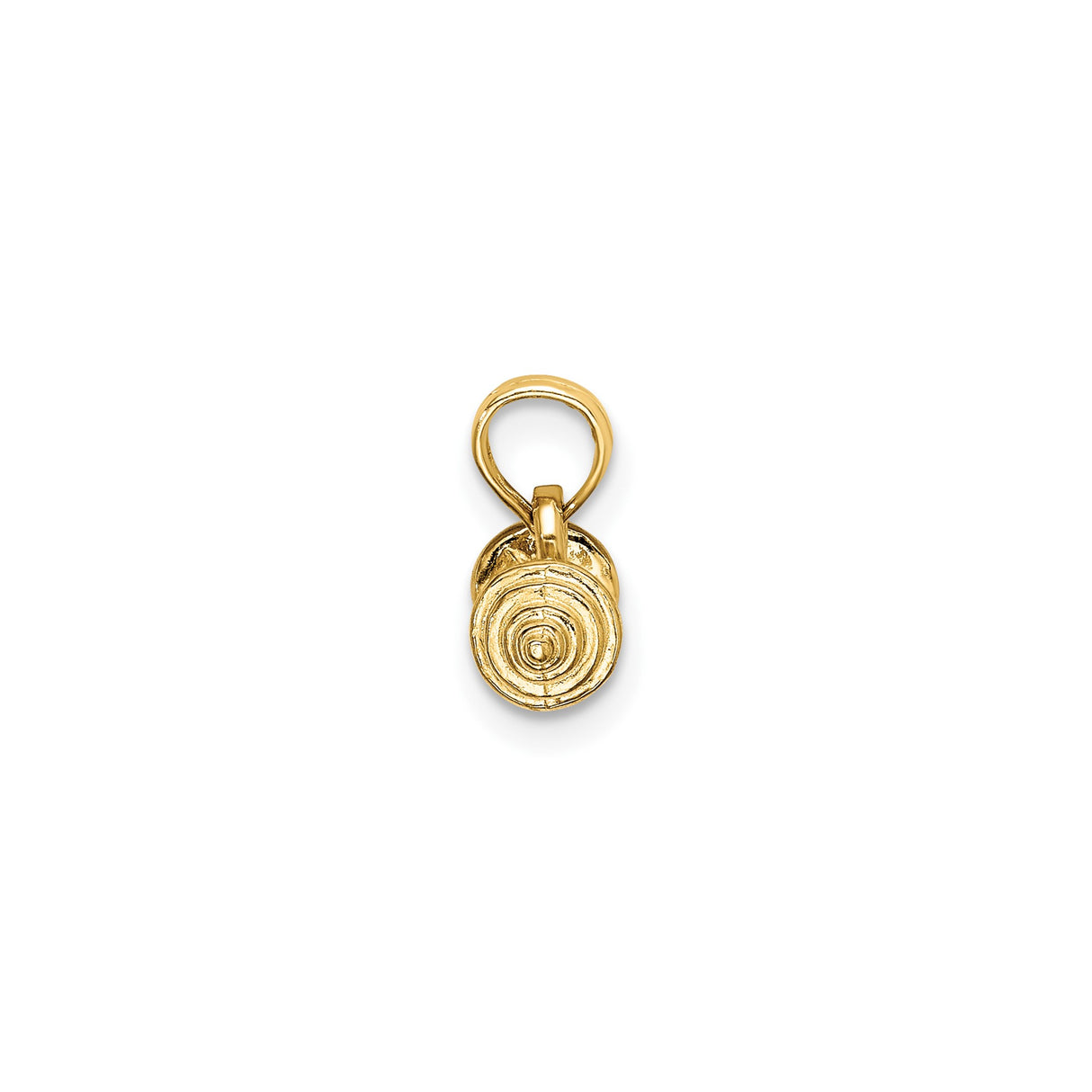 14k Yellow Gold Barbell Pendant, Solid Fitness Jewelry with Weightlifting Bar Design for Men and Women
