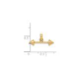 14k Yellow Gold Barbell Pendant, Solid Fitness Jewelry with Weightlifting Bar Design for Men and Women