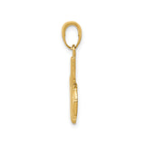 14k Yellow Gold Soccer Pendant with Cleat Kicking Ball, Athletic Sports Charm