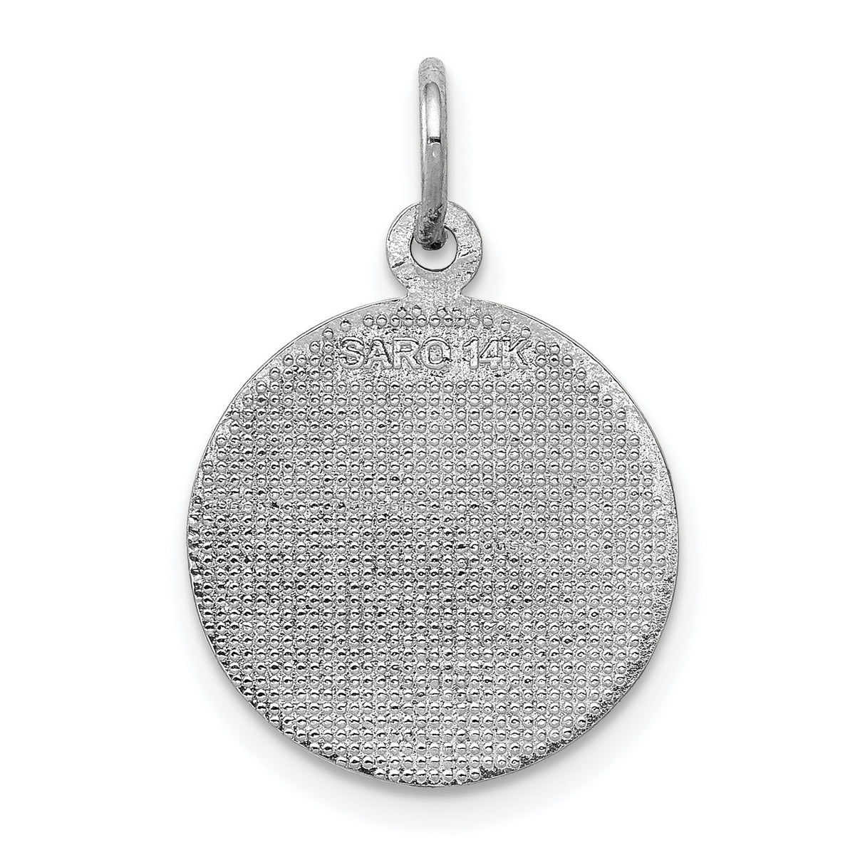 14k White Gold Chalice Cross Pendant with Stars, First Communion Religious Medal for Women