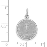 14k White Gold Chalice Cross Pendant with Stars, First Communion Religious Medal for Women
