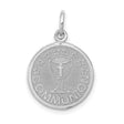 14k White Gold Chalice Cross Pendant with Stars, First Communion Religious Medal for Women