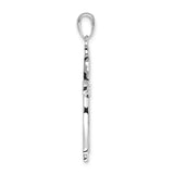 14k White Gold Cross Pendant with Modern Layered Design and Polished Finish for Men and Women