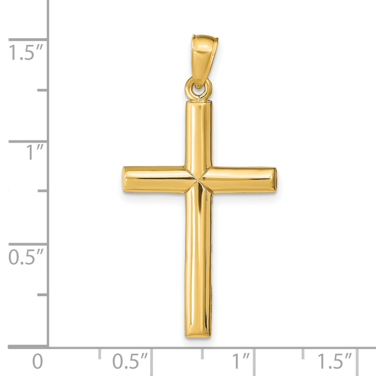 Latin Cross Charm Pendant in Real 14k Yellow Gold