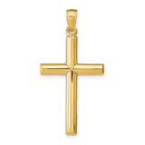 Latin Cross Charm Pendant in Real 14k Yellow Gold