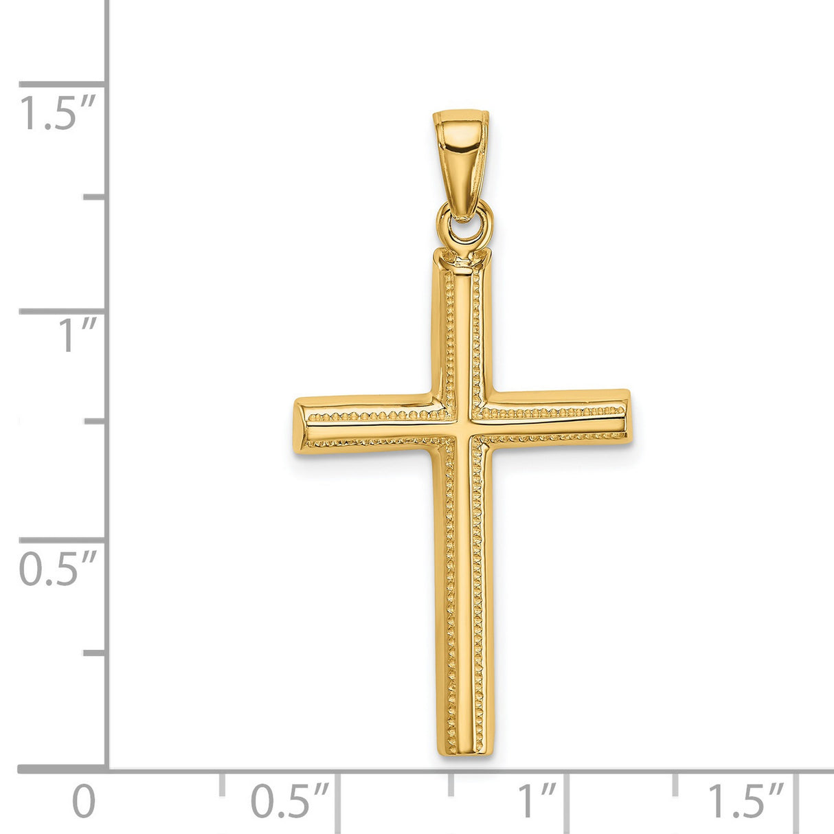 Latin Cross Charm Pendant in Real 14k Yellow Gold